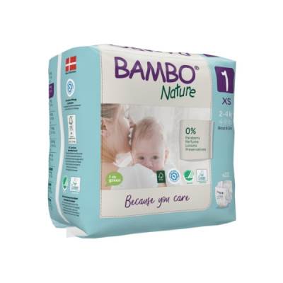 BAMBO NATURE - Couches bebe 1 xs 2 a 4 kg 22 unites