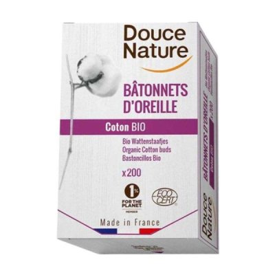 DOUCE NATURE - 200 Batonnets d'oreille coton bio