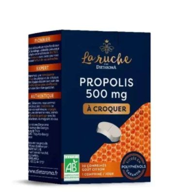 DIETAROMA - La ruche propolis 500mg a croquer 20 comprimes gout citron