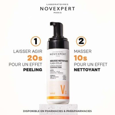 NOVEXPERT - Flash eclat mousse nettoyante 150 ml