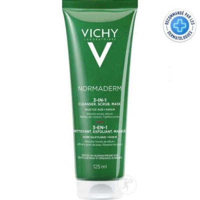 VICHY - Normaderm 3 en 1exfoliant nettoyant masque 125 ml