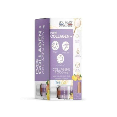 ERIC FAVRE - Pure collagen plus saveur peche citron 10 ampoules 15 ml