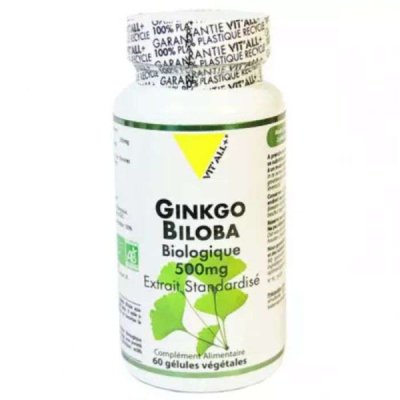 VIT'ALL+ - Ginkgo biloba biologique 500mg 60capsules