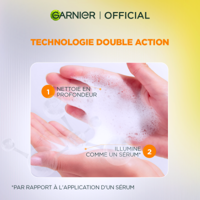 GARNIER - Pack Fast Bright Serum Cleanser Vitamin C 100ml + Super uv invisible sunscreen spf 50